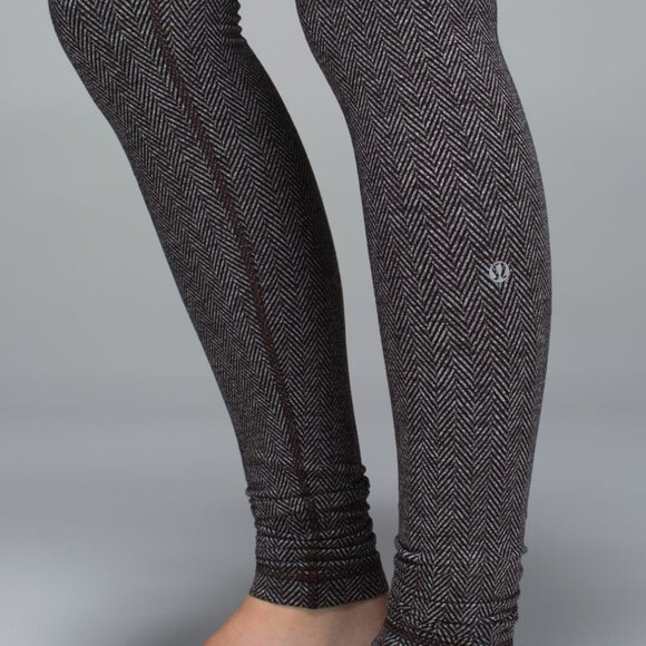 Lululemon Wunder Under Pant Giant Herringbone Black Heathered Black / Wi14 Quilt - Picture 2 of 9